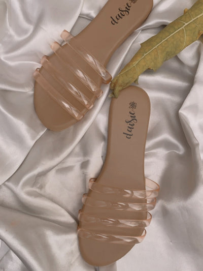Naked 4 Strap Nude Look Flats - view 2