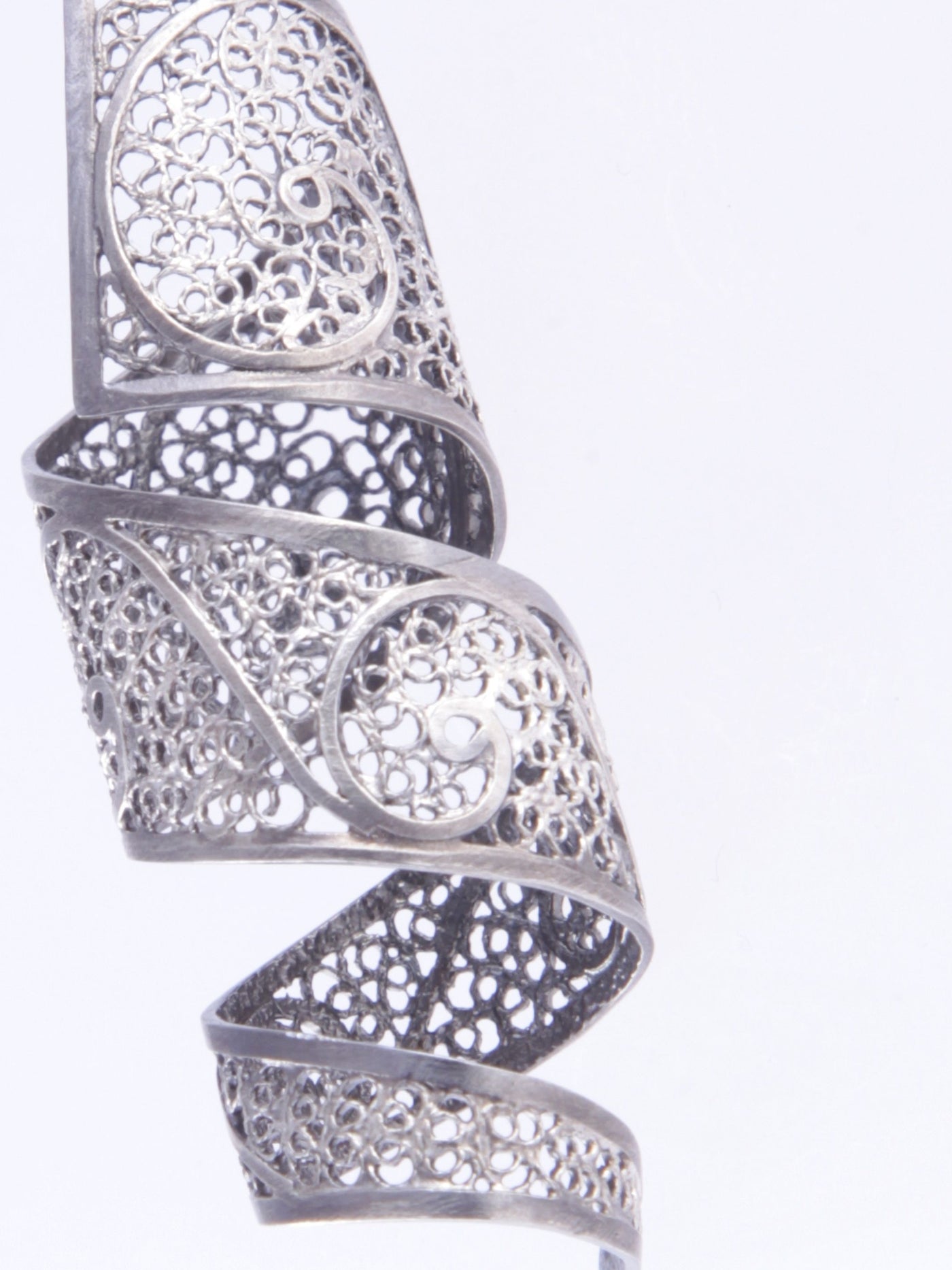 Filigree Silver Ring with Oxidised look - View 1