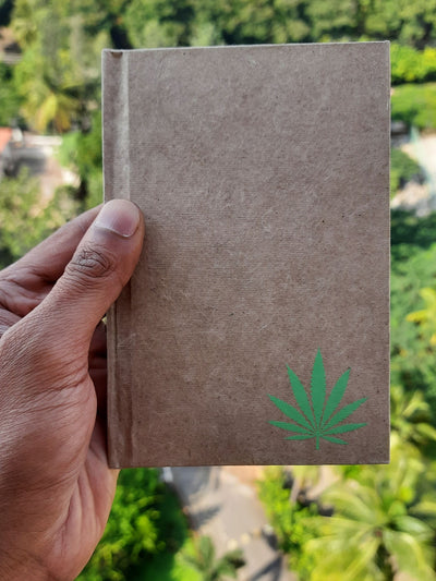 100% Organic Hemp Notebook - - Single Leaf Variant - View 1