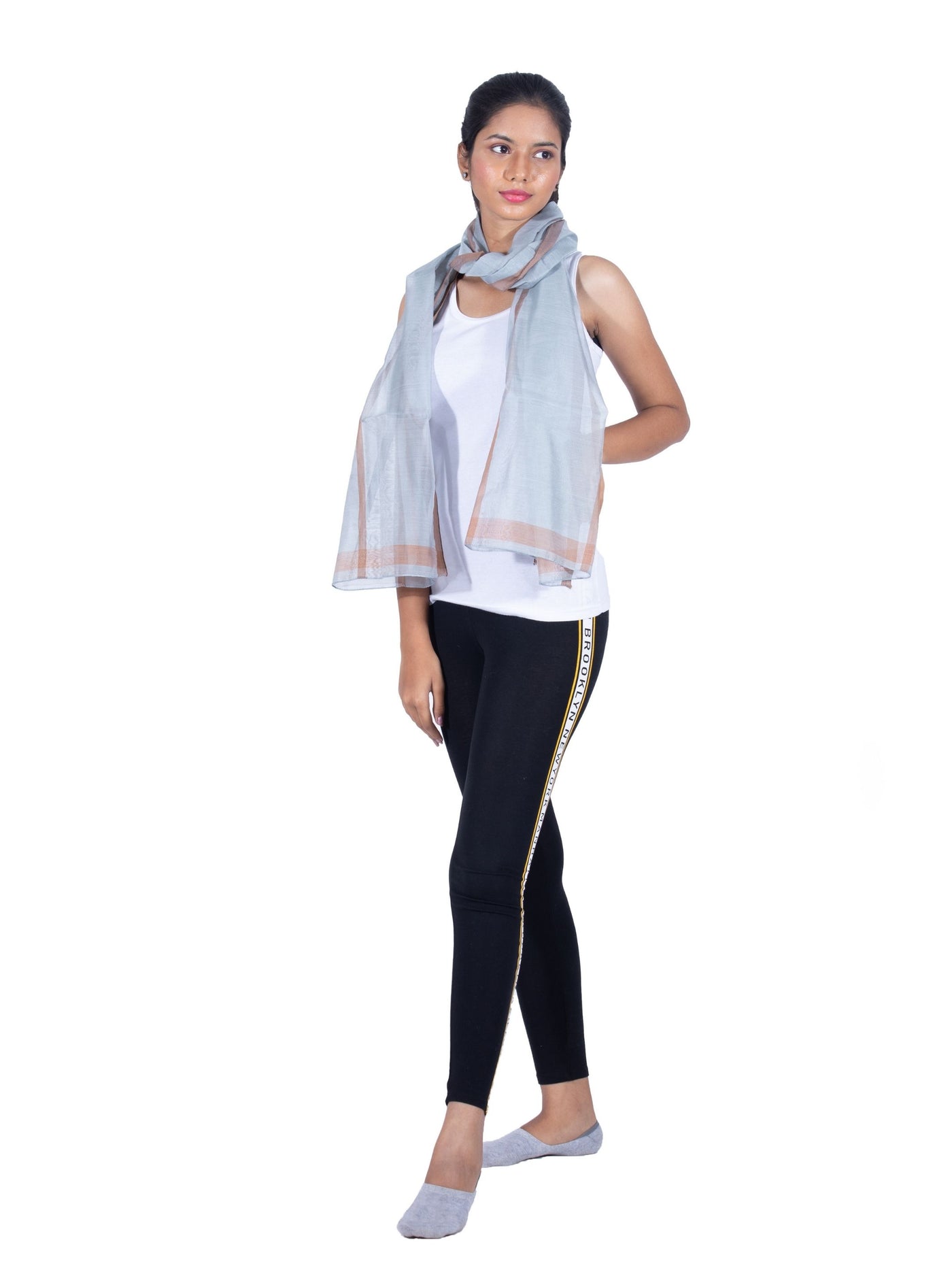 Weaves & Threads Chanderi scarf for women - View 3
