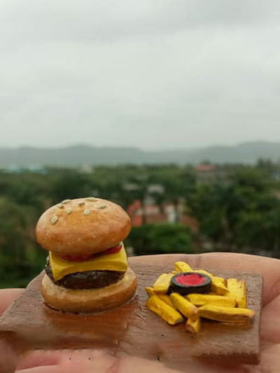 Burger and Fries Food Magnet - View 3