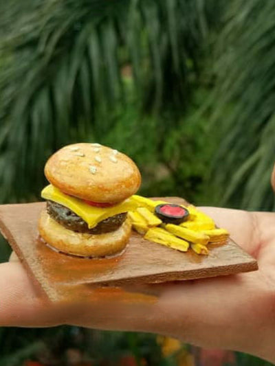 Burger and Fries Food Magnet - View 4
