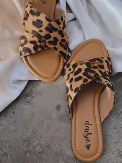 Animal Print Double Strap Casual Flats - View 2