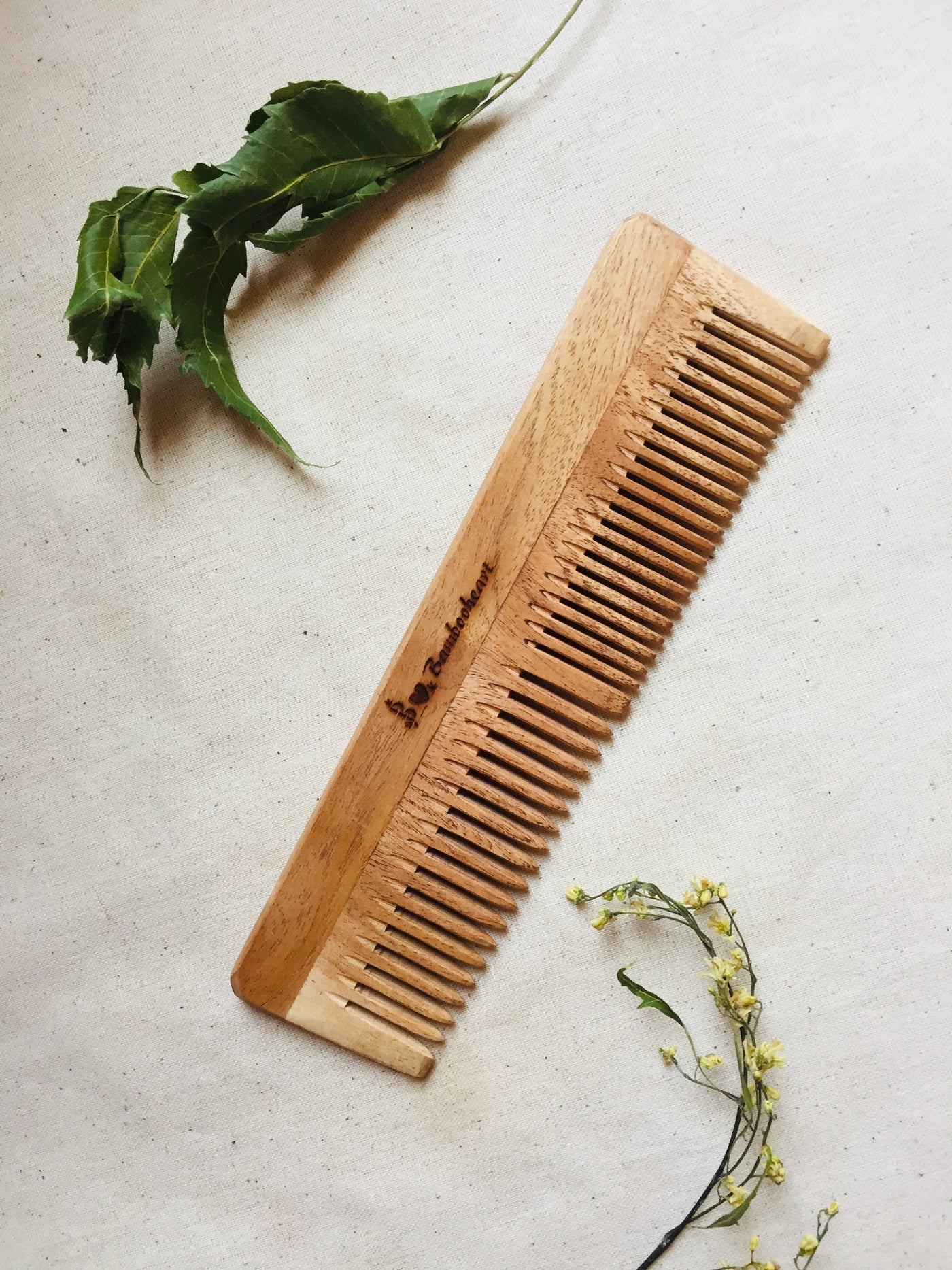 Neem Wood Comb (Double Teeth) - Bambooheart