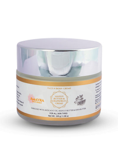 Amayra Naturals कौषेय - Mango Butter & Grapefruit  Face N Body Creme  - 100gm - View 1