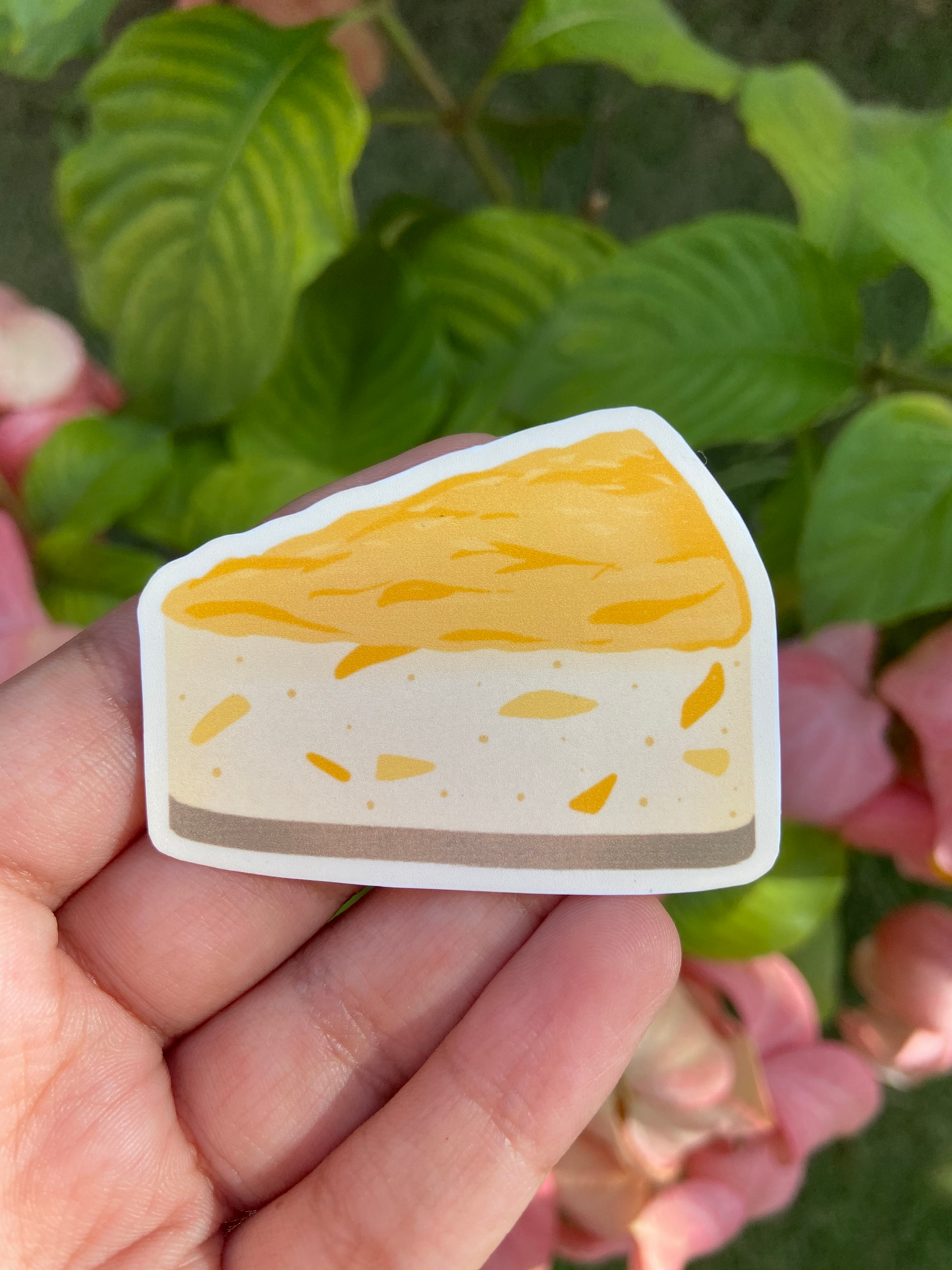Mango cheesecake glossy vinyl sticker - View 1