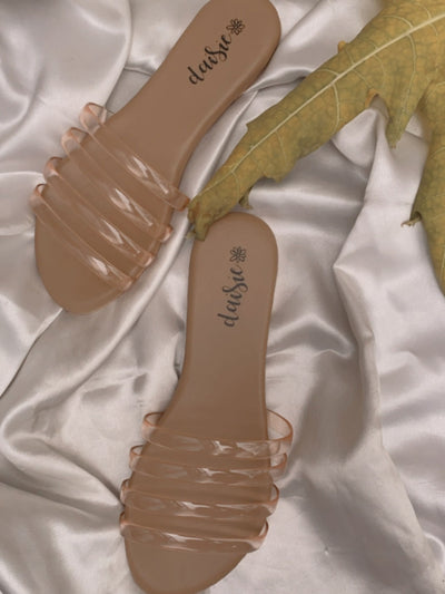 Naked 4 Strap Nude Look Flats - View 3