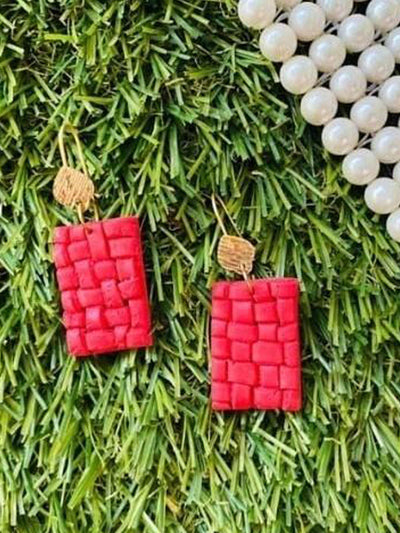 Red woven Dangles-Duende Reverie - Indiesouk.com